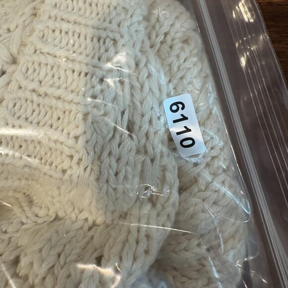 NWT Endless Blu Sweater Women Large Ivory Taupe Button Cardigan Chunky Knit - Picture 14 of 14